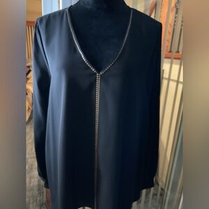 Karen Kane V Neck Studded Blouse